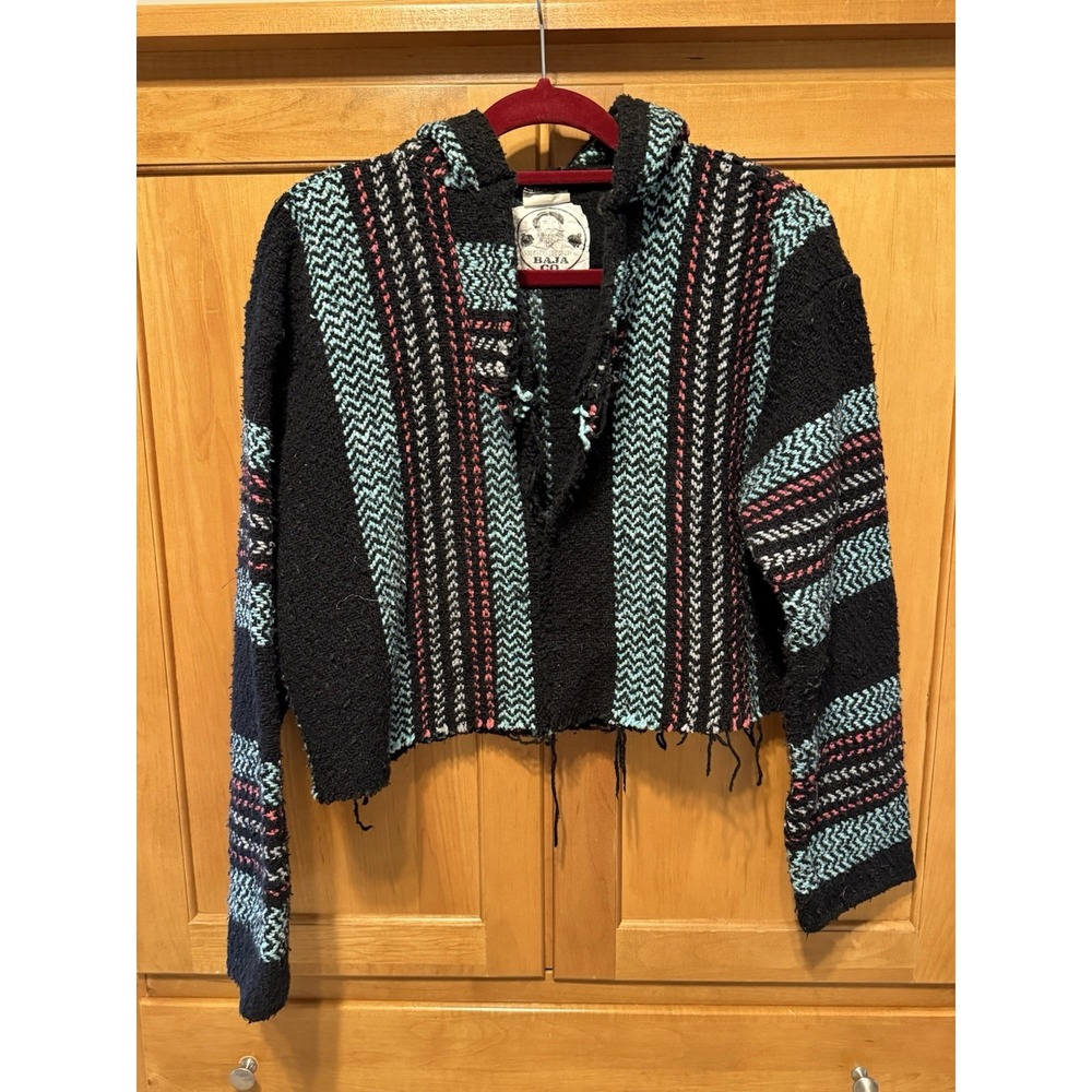 WILD BILL'S Crop Top Jacket UNIQUE Drug Rug Short Beach Vibe With Hood